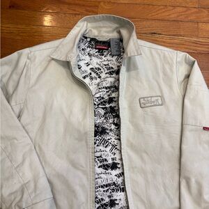 Quiksilver Light Gray Jacket with Graphic Interior
